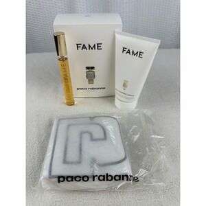 Paco Rabanne FAME EDP Travel‎ Spray 10ml + Lotion 75ml & Pouch 3-PC Set New Gift